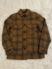 Filson Lined Seattle Cruiser Jacket Coat Button Up Wool Outdoors Plaid Cider Xs