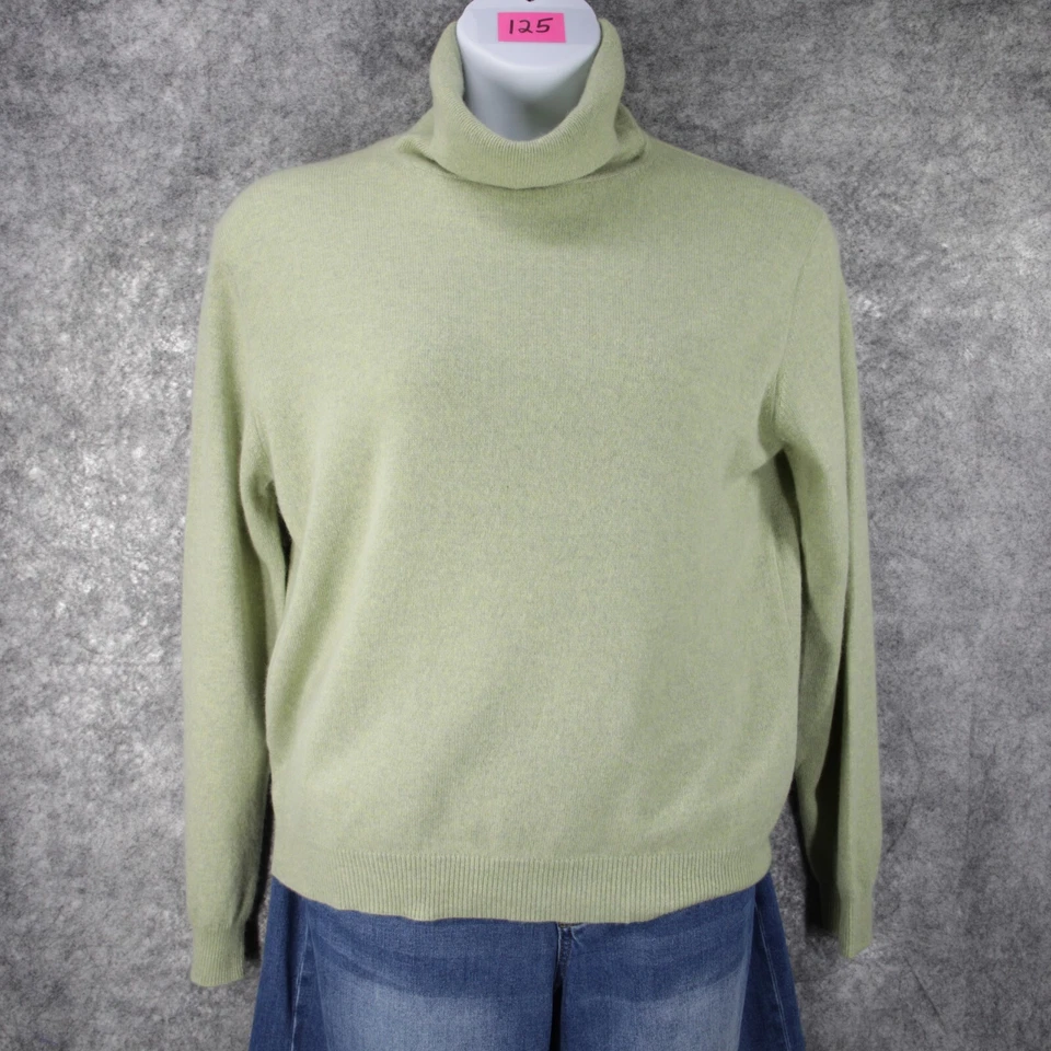 Suéter Griff Cashmere Feminino XL Verde Macio Aconchegante Caixinha Gola Alta Hygge Jumper - Imagem 2 de 4