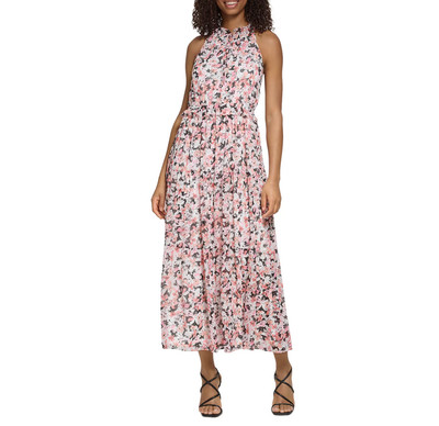 KARL LAGERFELD PARIS Floral Print Chiffon Maxi Dress 1B 2359