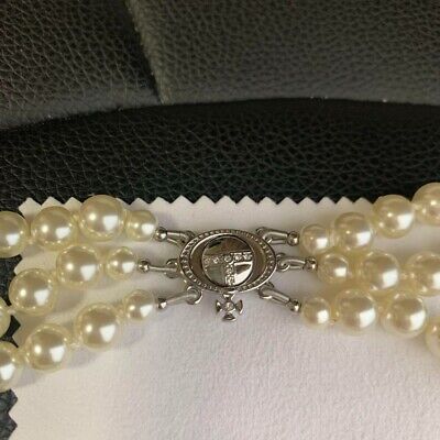 Vivienne Westwood Broken Pearl Necklace Silver Triple drop Vivienne Westwood Broken Pearl Necklace Silver Triple drop