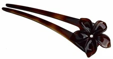 Parcelona French Belle Flower Shell Chignon Celluloid Hair U Stick Pin