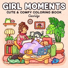 Girl Moments: Coloring Book for Adults and Kids Cozy Spaces Coloring 