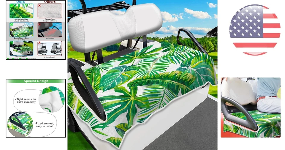 Regalo perfecto - Fundas de asiento de carrito de golf de microfibra de calidad, dimensiones 51"" x 31"" Foto 2 de 4
