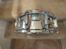 Vintage Brass COB BlueOlive Badge Ludwig Supraphonic Snare Drum 1970s G2U