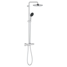 Grohe Thermostatic Shower System Exposed Chrome Single Spray Pattern Twin Head