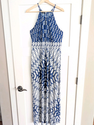 Suite 7 Maxi Dress Womens 12 Blue White Beachy Sundress Wedding Shower Stretch | eBay Suite 7 Maxi Dress Womens 12 Blue White Beachy Sundress Wedding Shower Stretch | eBay