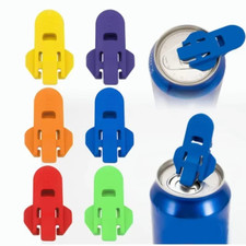 6PCS Easy Can Opener Bottle Opener Plastic Drink Lid Random Color Easy To Use