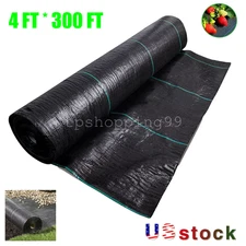 4x300FT Weed Barrier Fabric Woven Ground Cover Garden Landscape Heavy Duty US