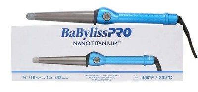 BaByliss PRO Nano Titanium Curling Wand, 3/4 1 1/4 in, 450°F, Adjustable Heat