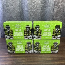 Solar LED Lantern Lights *Path Lights* Lot Of 8 (4 Boxes, 2 Per Box) New In Box