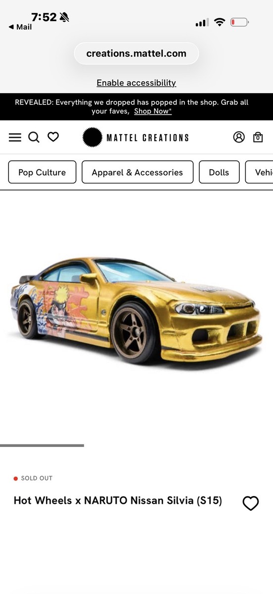 Hot Wheels x NARUTO Nissan Silvia (S15) Pre Order Exclusive | eBay