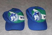 (2) Early 1990s Original Minnesota Timberwolves Hats Twins Enterprise NBA Basket