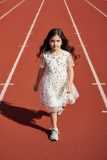 Stella McCartney Tulle White Dress with Gold Stars Sz 4T
