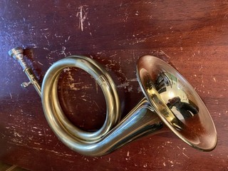 Brass Hunting Horn Soft Case and Mouthpiece