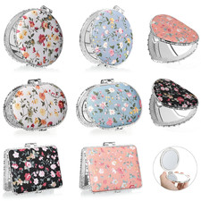 8 Pieces Flower Compact Mirror for Purse Bulk Small Compact Mirror Gift Makeup F