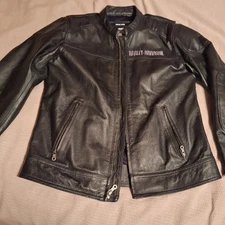 Harley Davidson Men Tradition Black Leather Jacket size medium