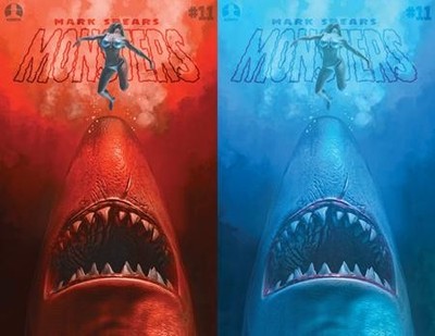 MARK SPEARS MONSTERS #11 VARIANT CVR B MARK SPEARS SHARK ATTACK JAWS HOMAGE HOLO