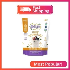 Oatsome Organic Overnight Oats with Chia, Flax, & Hemp, Gluten-Free Oatmeal with