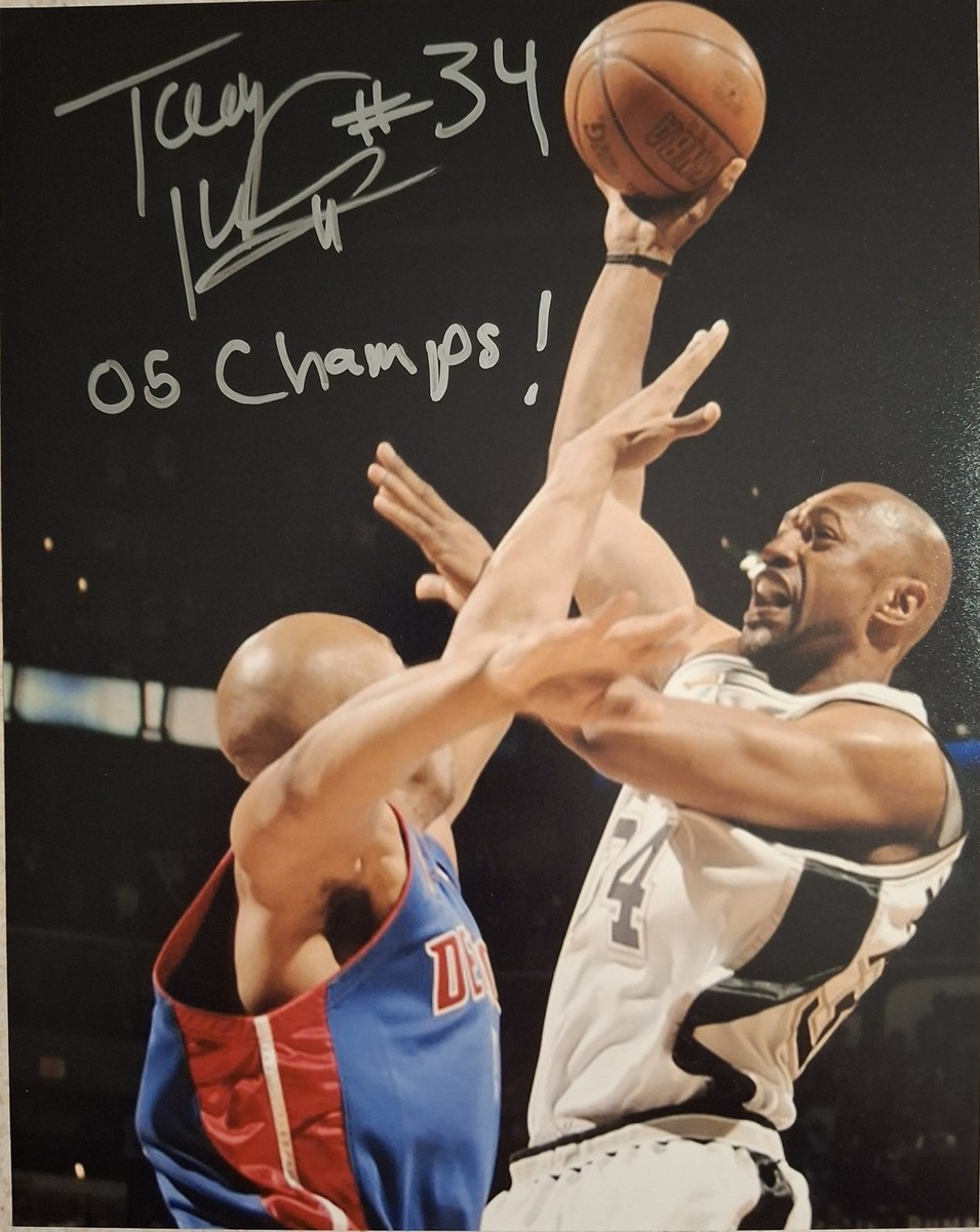 Tony Massenburg San Antonio Spurs 05 NBA Champs Signed 8x10 Pic