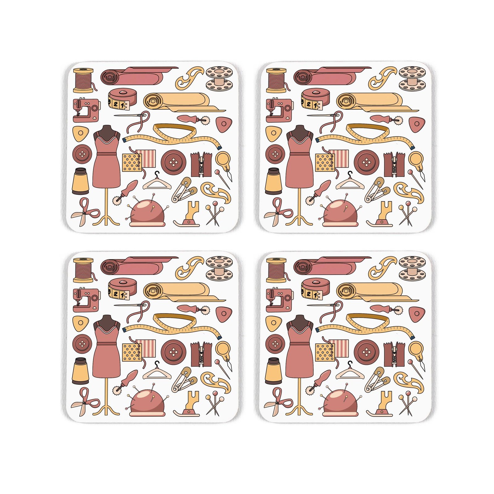Novelty Seamstress Cork Coaster Set - Gifts for Jobs/Trades - Set of 4