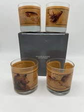 4 Vintage AVON Wildlife Series Whiskey Cocktail Glasses – Tom O’Brien 1973 NIB