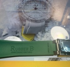 NEW Aftermarket 20mm GreenSilicone Rubber Strap For Rolex OYSTERFLEX glide lock