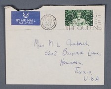 MayfairStamps Great Britain 1953 Queen Elizaeth II Slogan London to Houston TX A