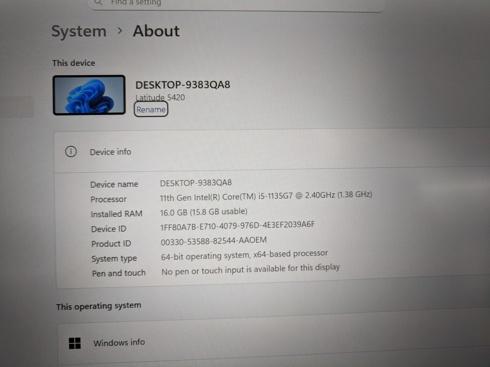 Dell Latitude 5420, 14-Inch Laptop, with Intel Core i7 11th Gen., 512 GB SSD (Solid State Drive), Windows 11 Pro