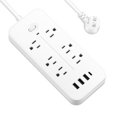 Power Strip Surge Protector w/ USB Ports 6 AC Outlets 3 USB-A 1 USB-C New