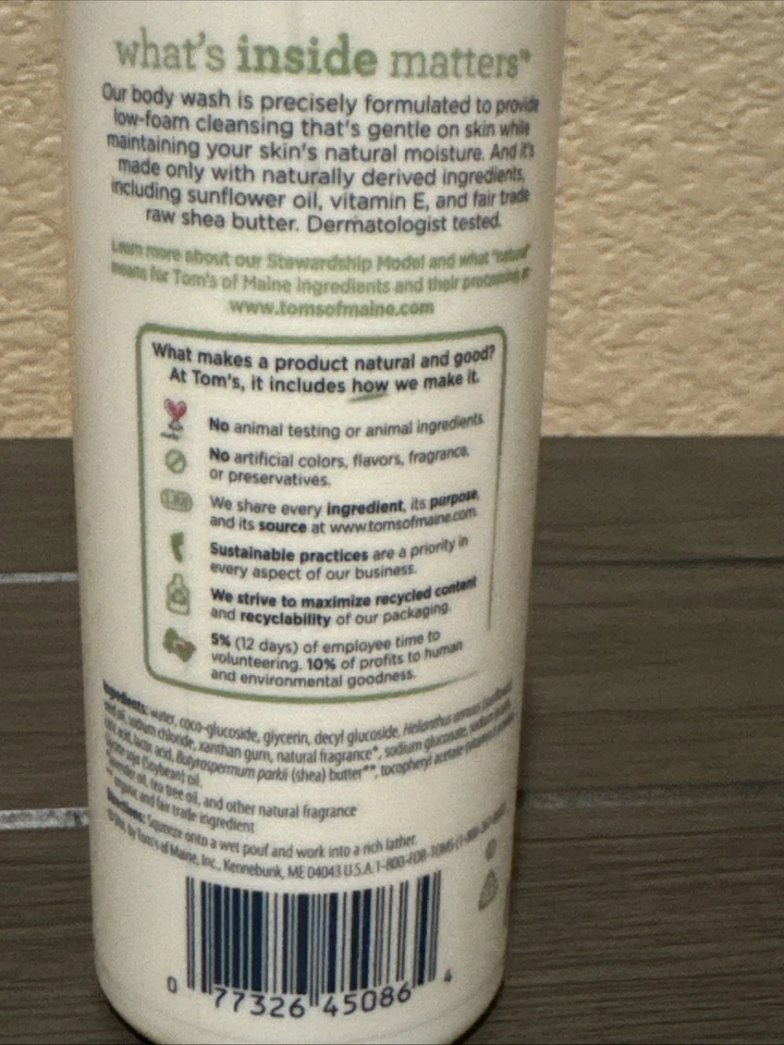 Tom's Of Maine Jabón Corporal Hidratante Natural Lavanda Árbol de Té con Karité 12 OZ Foto 4 de 4