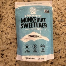Lakanto Powdered Monkfruit Sweetener with Erythritol - Sugar Free  16 oz