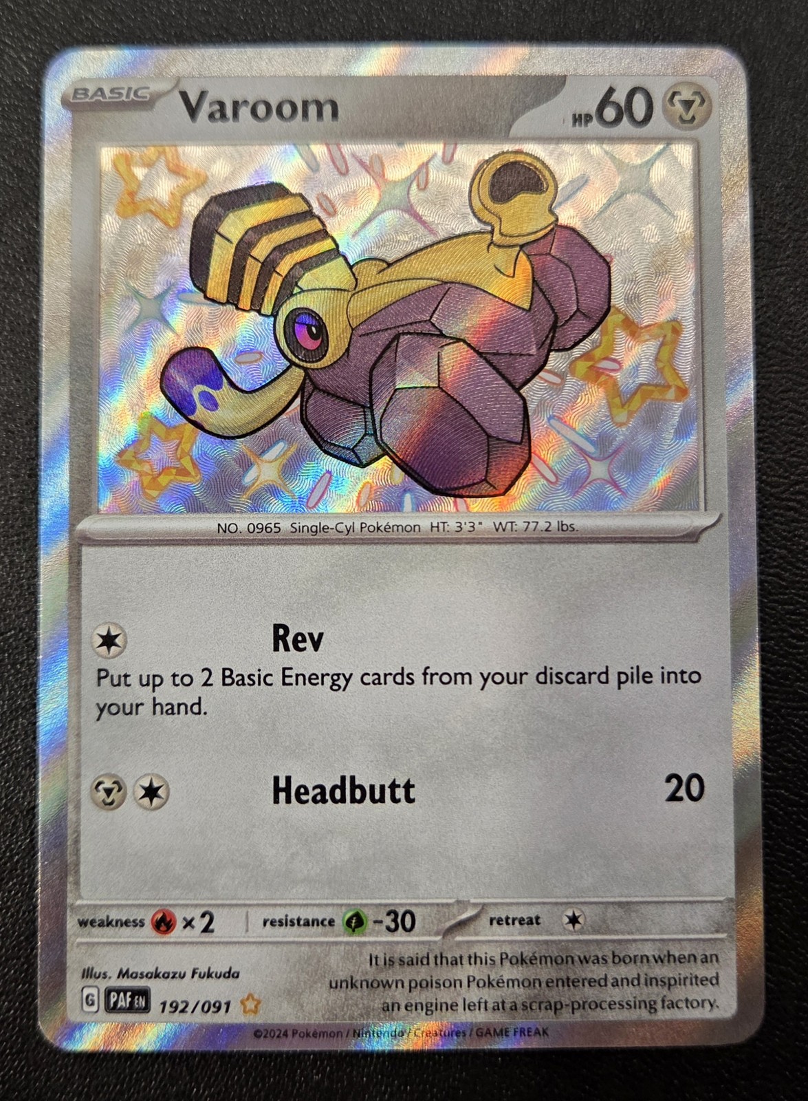 Varoom - Shiny Rare SV: Paldean Fates 192/091 NM