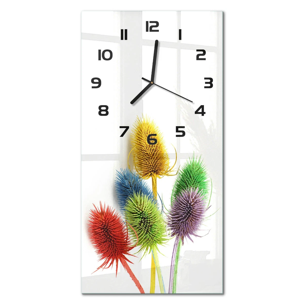 Reloj de Pared Rectangular Vertical Reloj Decorativo de Cristal Cardo 30x60 cm