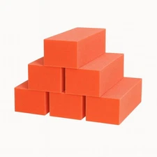 5pcs Orange Nail Buffer Blocks 3-Way 80/80/100 Grit Manicure Pedicure Tools