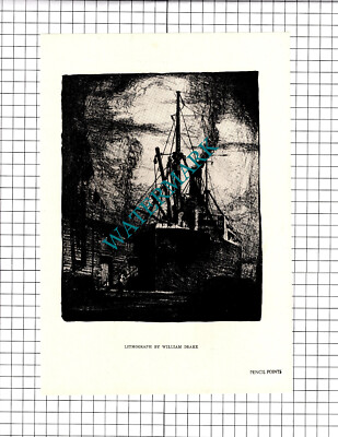 William Drake Lithograph -  1926 Clipping / Print
