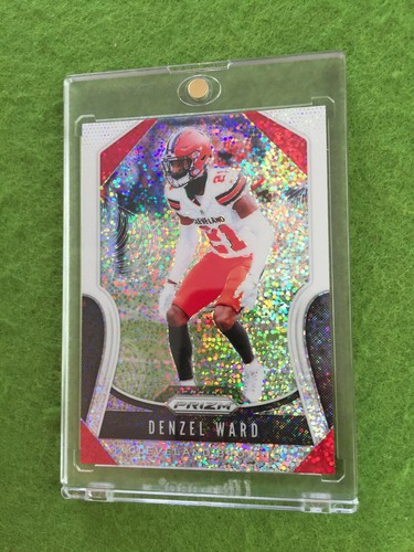 DENZEL WARD WHITE SPARKLE PRIZM /20 SSP CARD JERSEY #21 BROWNS SP 2019 Prizm OSU - Picture 9 of 12