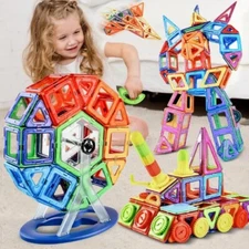 Magnetic Blocks Building Educational Toys Construction Stacking AMOSTING Big Siz