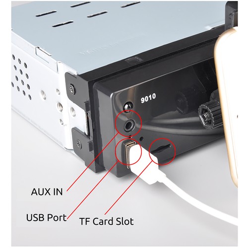 Autoradio 10,4" Apple CarPlay Touch Screen Girevole Singolo DIN USB AUX TF FM - Foto 9 di 14