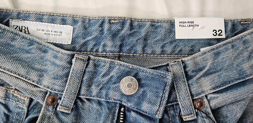 Zara High-Waisted Straight Leg Jeans - Size 0 NWT - Picture 5 of 11