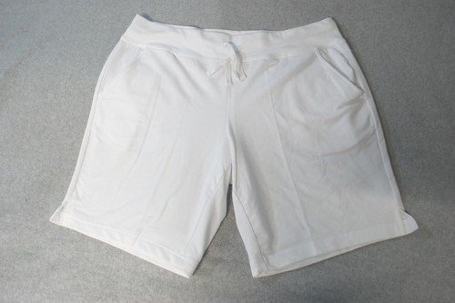Womens WHITE KNIT BERMUDA SHORTS Ribbed 