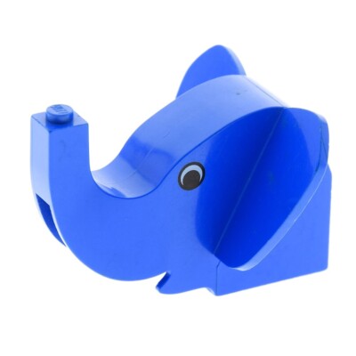 1x Lego Animal Head Elephant 6x7x4 Blue Eyes Black Elephant
