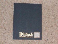 Vintage Original McIntosh C38 Manual. Good Condition.