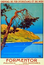 2902.Formentor Mallorca via Barcelone POSTER.French Travel Home Room Decoration.