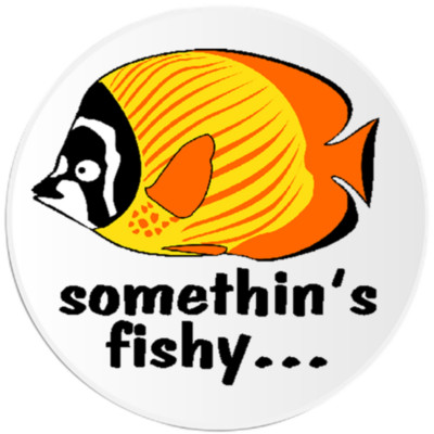 Somethin's Fishy... - Circle Sticker Decal 3 Inch - Fish Humor | eBay