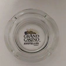 Ashtray from Grand Casino Avoyelles Louisiana Clear Glass 4 5" Diameter 