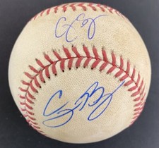 CODY BELLINGER & COREY SEAGER SIGNED GAME USED BASEBALL 2017 DODGERS COA MLB PSA