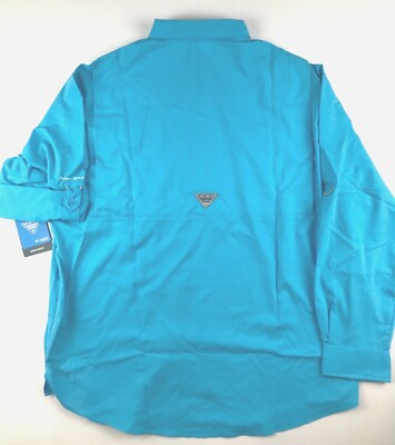 Chemise De Pêche Columbia PFG Tamiami – Homme Big 1X – Cyan – Manches Longues