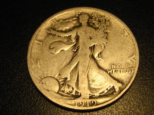 1919-P 90% Silver Walking Liberty Half Dollar VG^^^^^