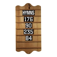 Hymn Board, Wall Mount Hymn Board with Numerals/Letters, Pecan Stain Solid Wood