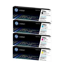 HP 206X Black High Yield, 206A Cyan/Magenta/Yellow Standard Yield Toner Set